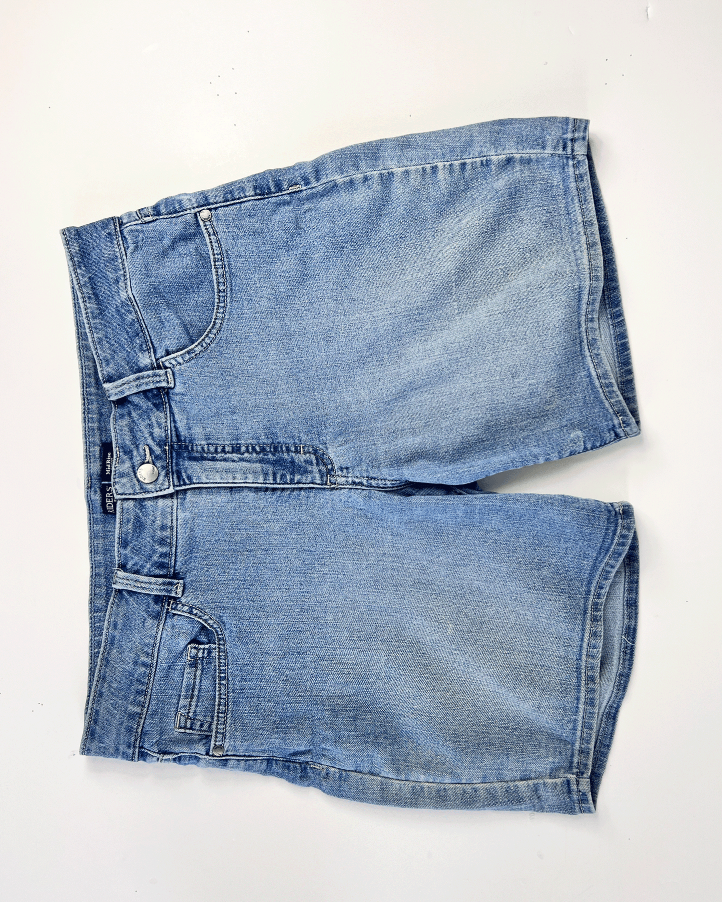 Lee Riders Light Blue 1990s Denim Midi Shorts - UK 14