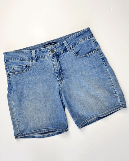 Lee Riders Light Blue 1990s Denim Midi Shorts - UK 14