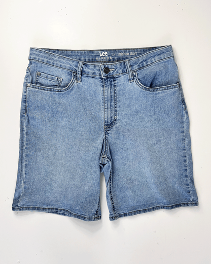 Lee Riders Light Blue Denim Midi Shorts - UK 12