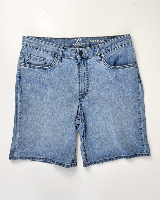 Lee Riders Light Blue Denim Midi Shorts - UK 12