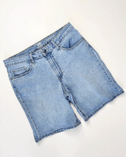 Lee Riders Light Blue Denim Midi Shorts - UK 12