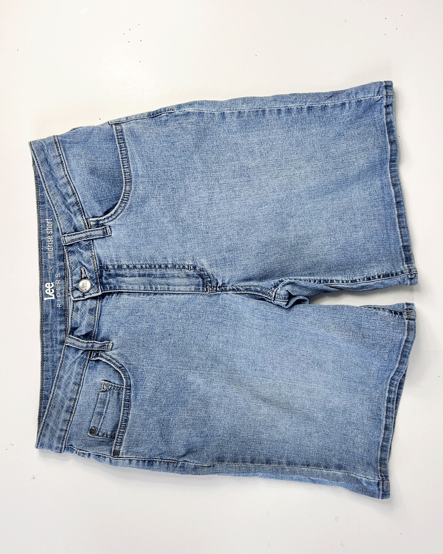 Lee Riders Light Blue Denim Midi Shorts - UK 12