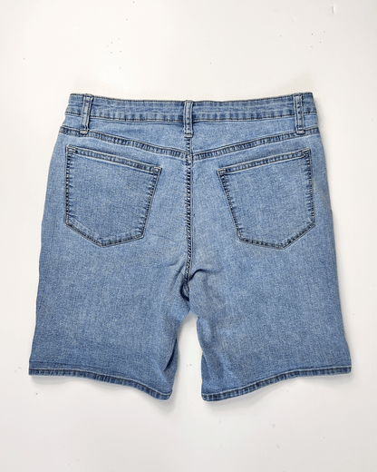 Lee Riders Light Blue Denim Midi Shorts - UK 12