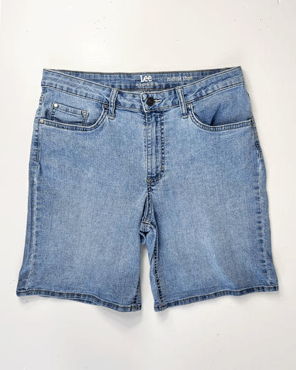 Lee Riders Light Blue Denim Midi Shorts - UK 12