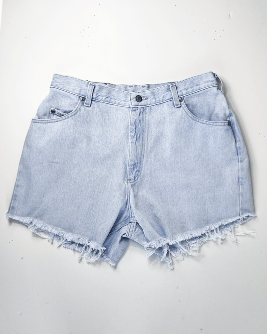 Super Light Blue Lee Denim Short Shorts - UK 12