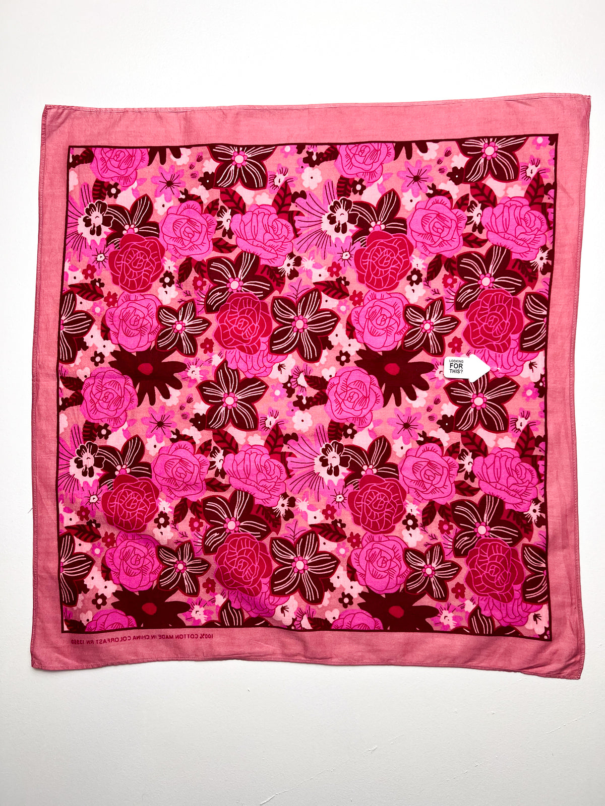 Pink Mixed Floral Print Bandana - Vintage Second