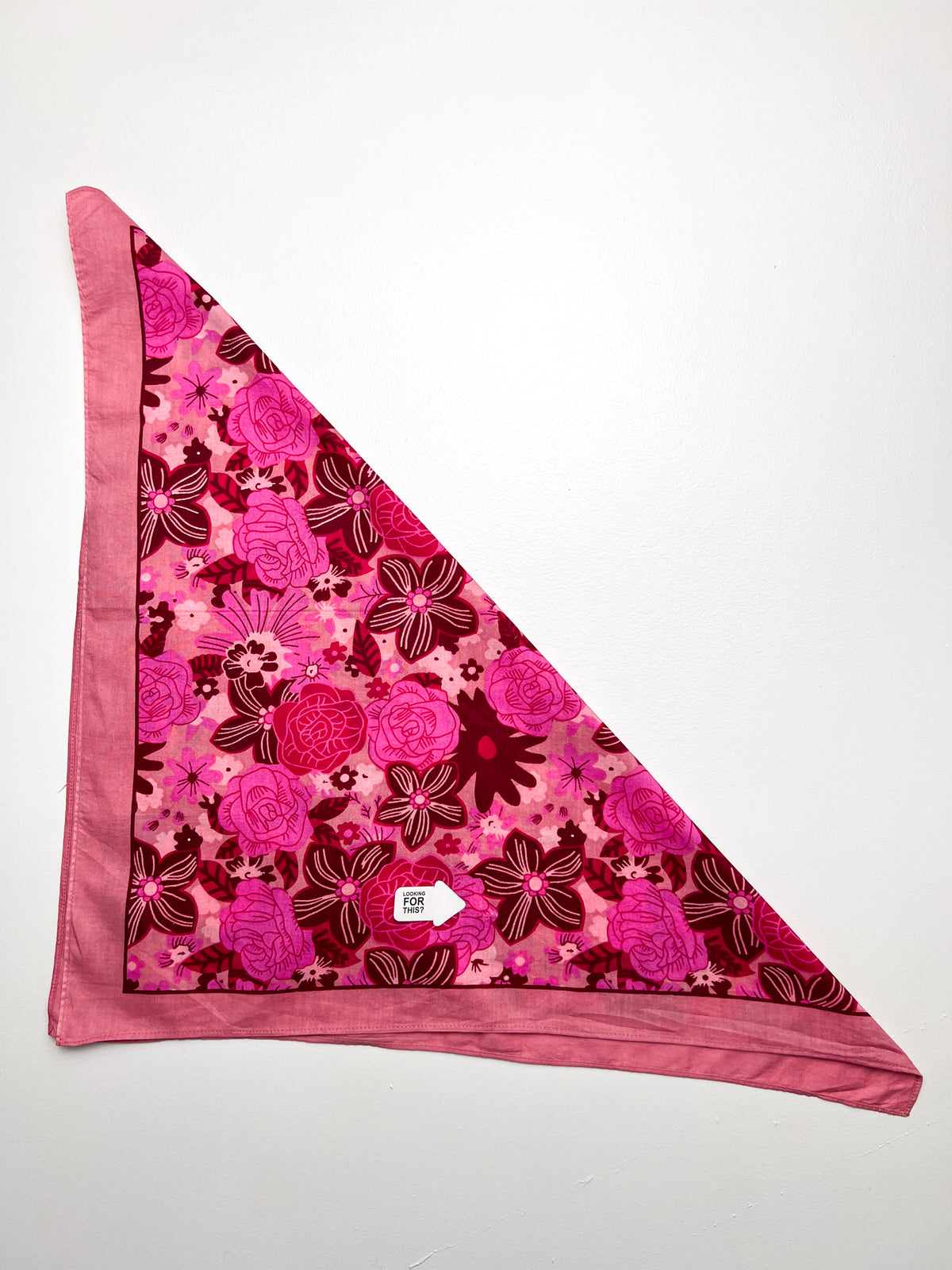 Pink Mixed Floral Print Bandana - Vintage Second