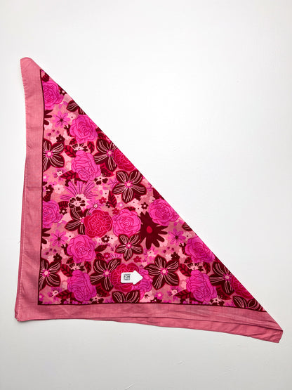 Pink Mixed Floral Print Bandana - Vintage Second