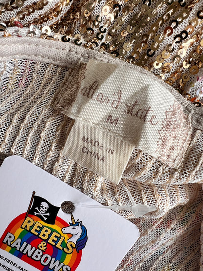 Metallic Rainbow Sequin Strappy Top - Medium