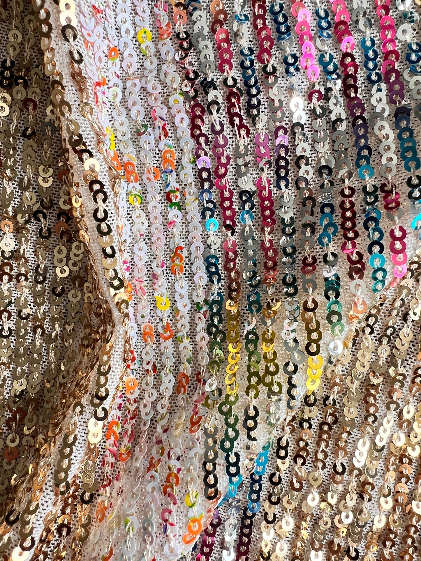 Metallic Rainbow Sequin Strappy Top - Medium
