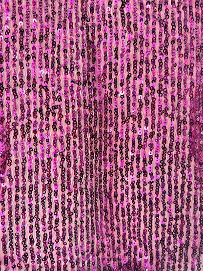 Y2K Purple Sequin Strappy Crop Top - Medium