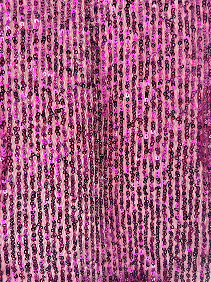 Y2K Purple Sequin Strappy Crop Top - Medium
