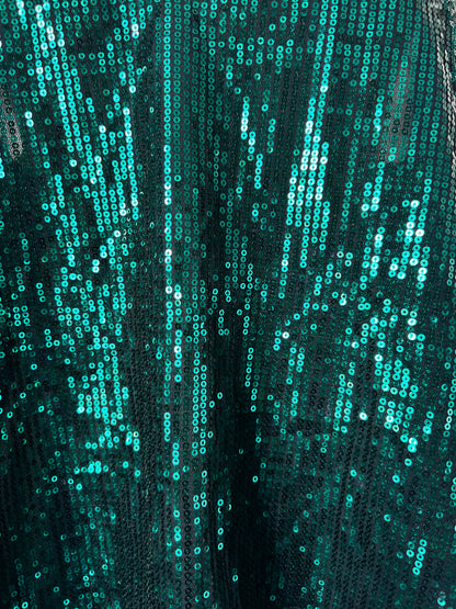 Emerald Green Sequin Floaty Strappy Top - XL