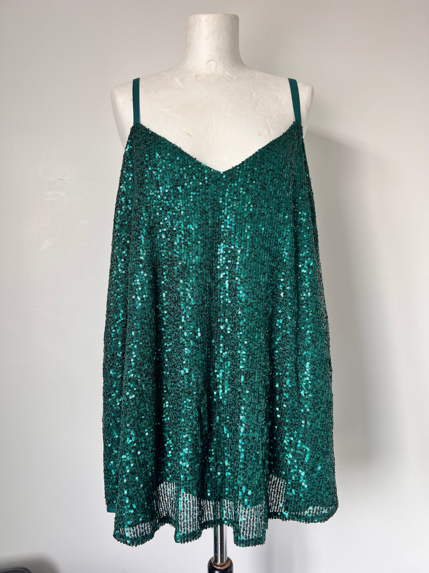 Emerald Green Sequin Strappy Top - XXXL UK30
