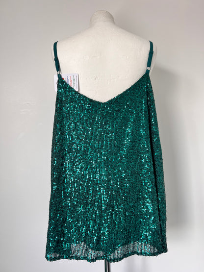 Emerald Green Sequin Strappy Top - XXXL UK30