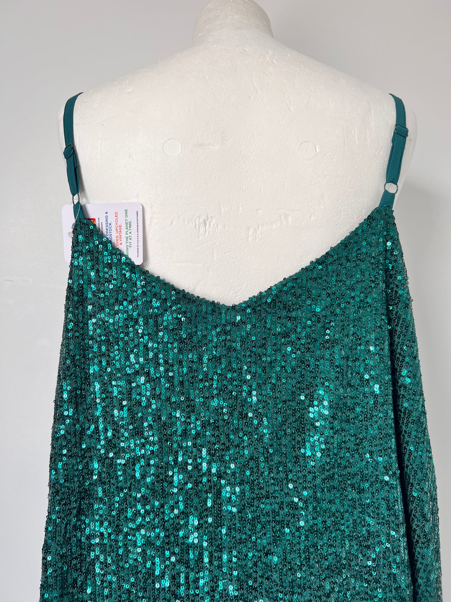 Emerald Green Sequin Strappy Top - XXXL UK30