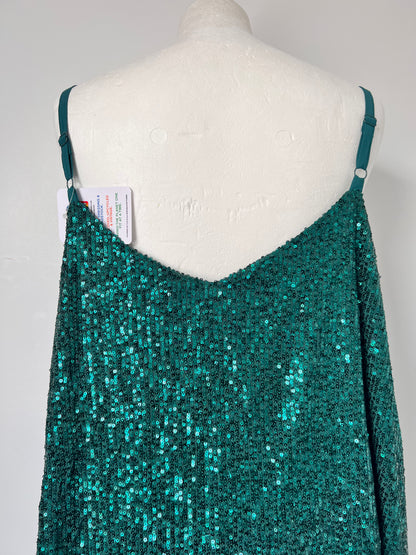 Emerald Green Sequin Strappy Top - XXXL UK30