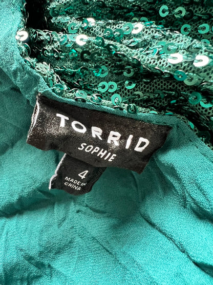 Emerald Green Sequin Strappy Top - XXXL UK30