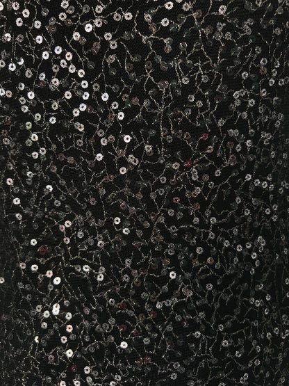 The Limited Black Sequin Mesh Strappy Top - Small