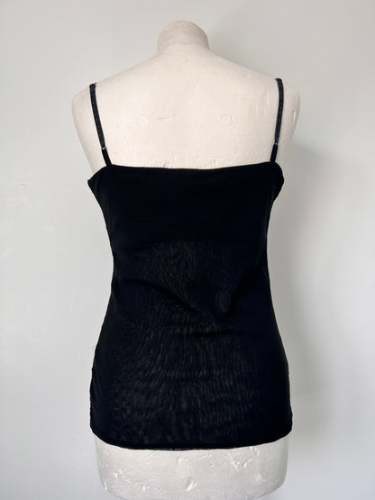 The Limited Black Sequin Mesh Strappy Top - Small
