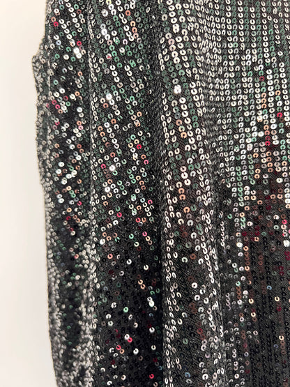 Torrid Black Sequin Strappy Vest Top - Large