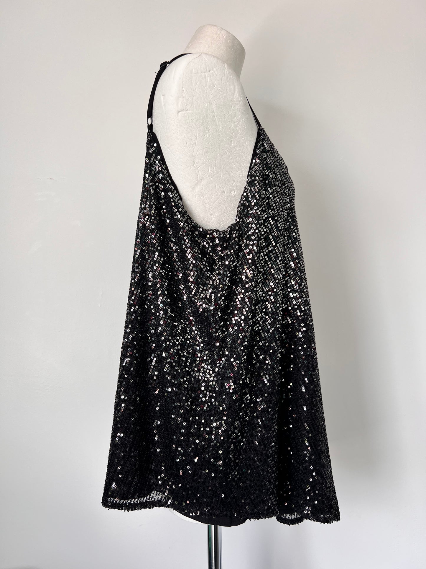 Torrid Black Sequin Strappy Vest Top - Large