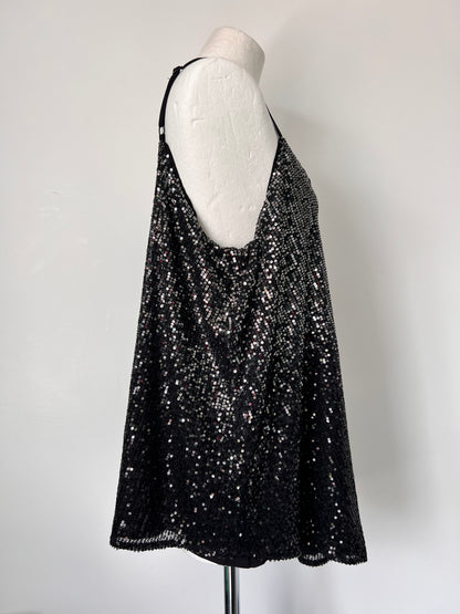 Torrid Black Sequin Strappy Vest Top - Large