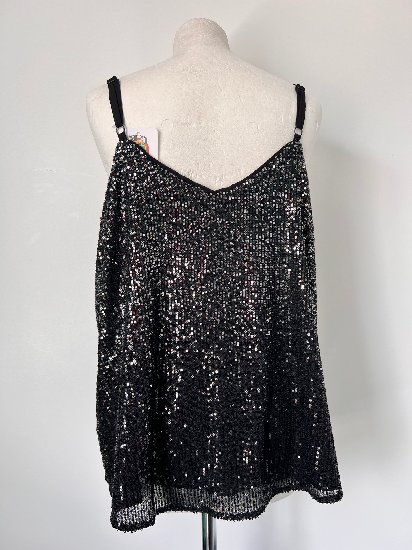 Torrid Black Sequin Strappy Vest Top - Large