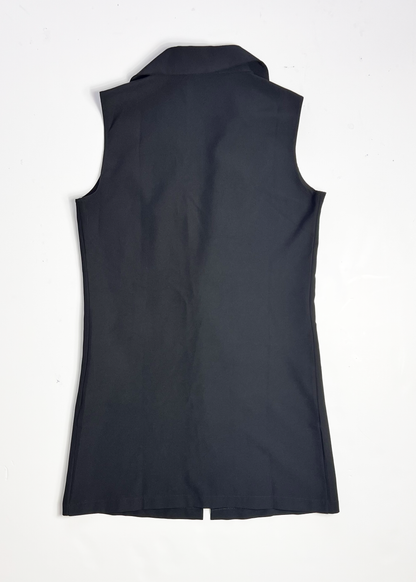 Black Longline Waistcoat - Medium