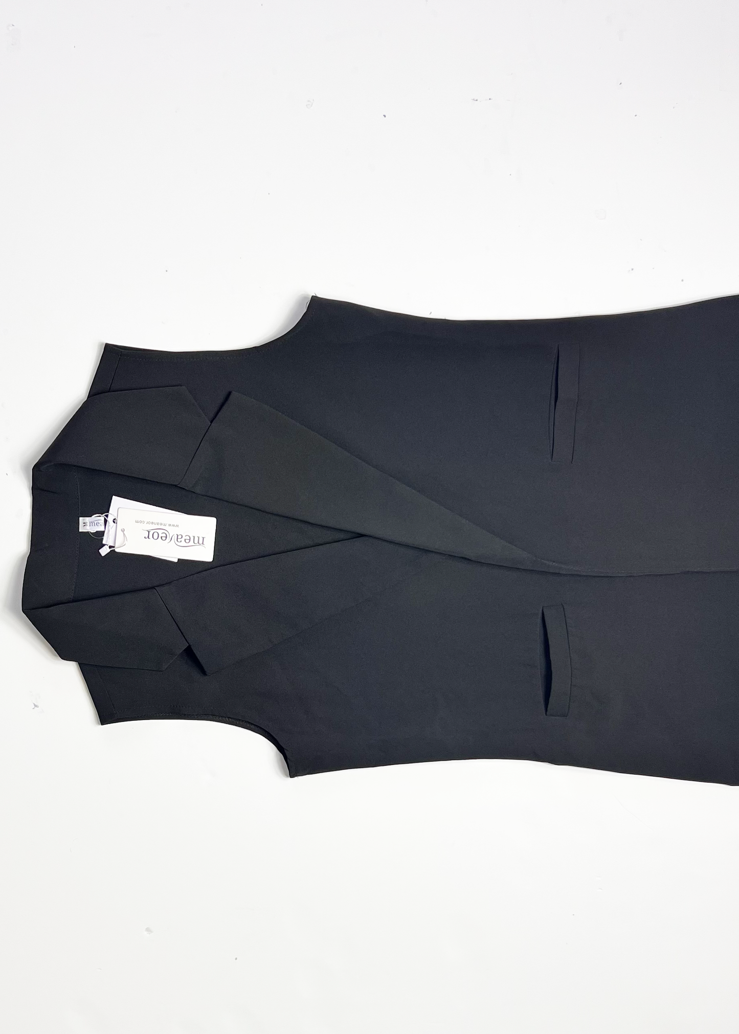 Black Longline Waistcoat - Medium