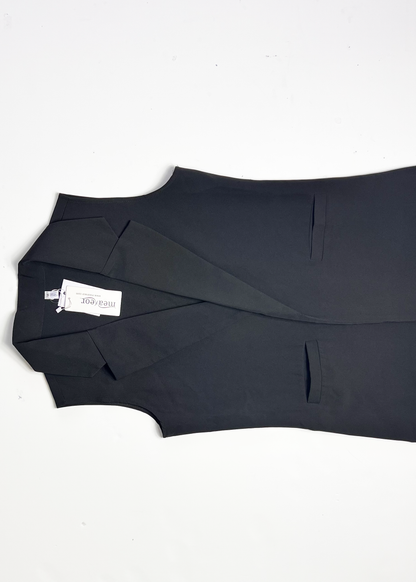 Black Longline Waistcoat - Medium