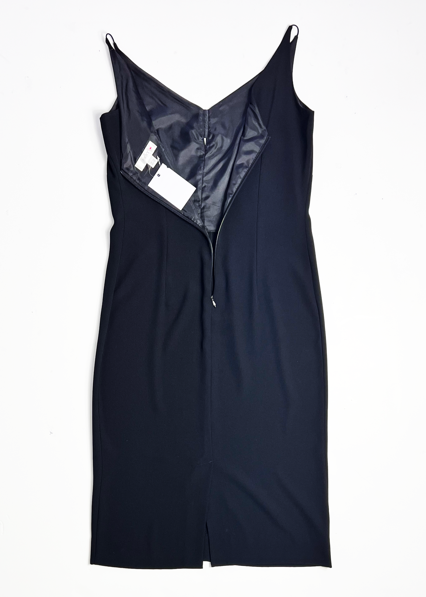 90s Midi Black Slip Dress with Diamante Detailing - UK 10