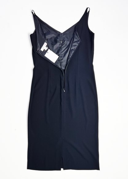 90s Midi Black Slip Dress with Diamante Detailing - UK 10