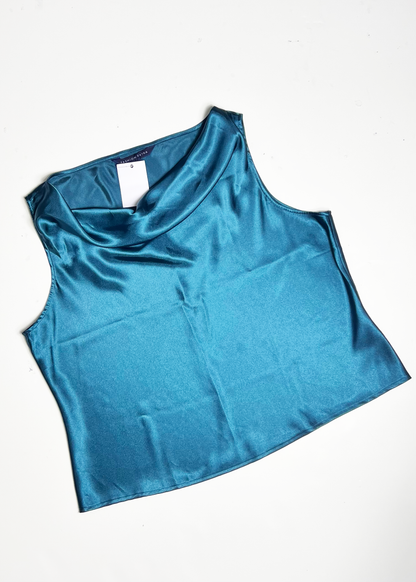 Teal Cowl Neck Tank Top - XXL