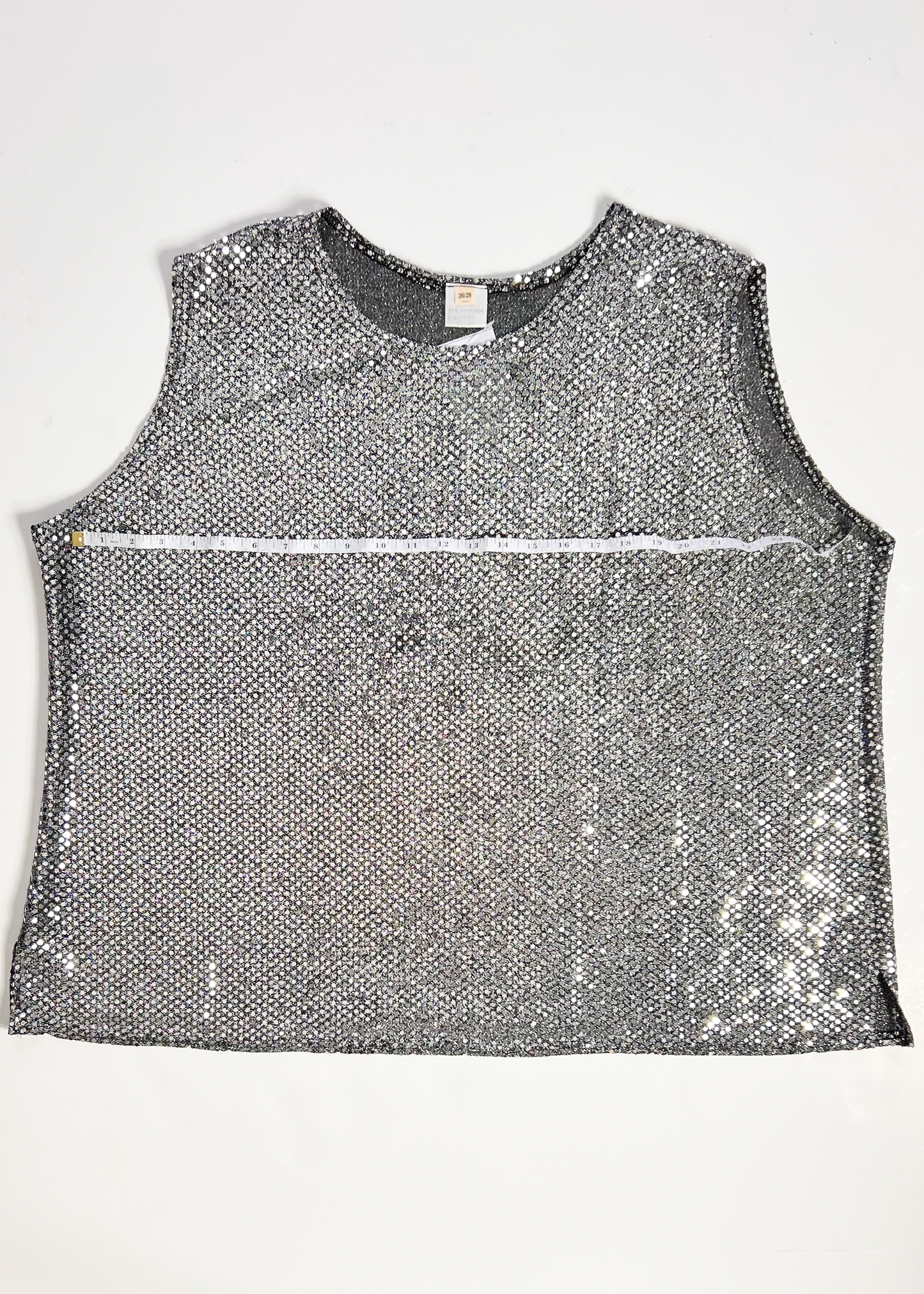 Silver Sequin Tank Top - XXX Large