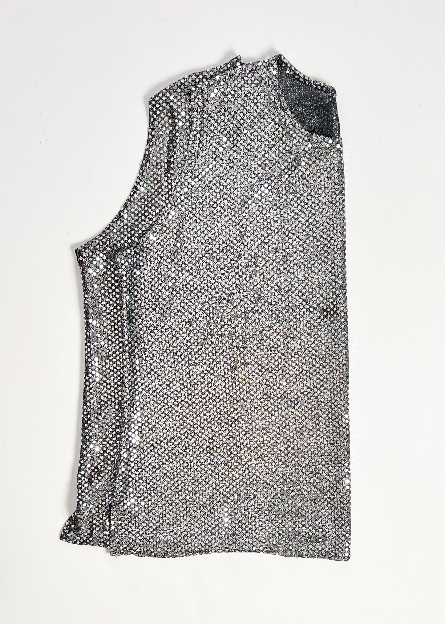 Silver Sequin Tank Top - XXX Large