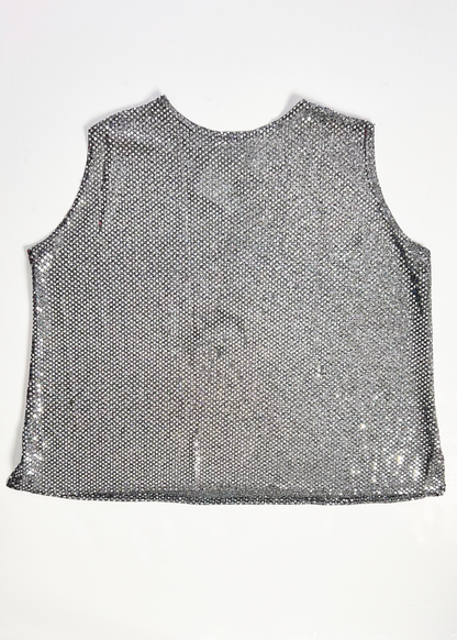 Silver Sequin Tank Top - XXX Large