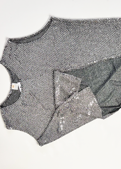 Silver Sequin Tank Top - XXX Large