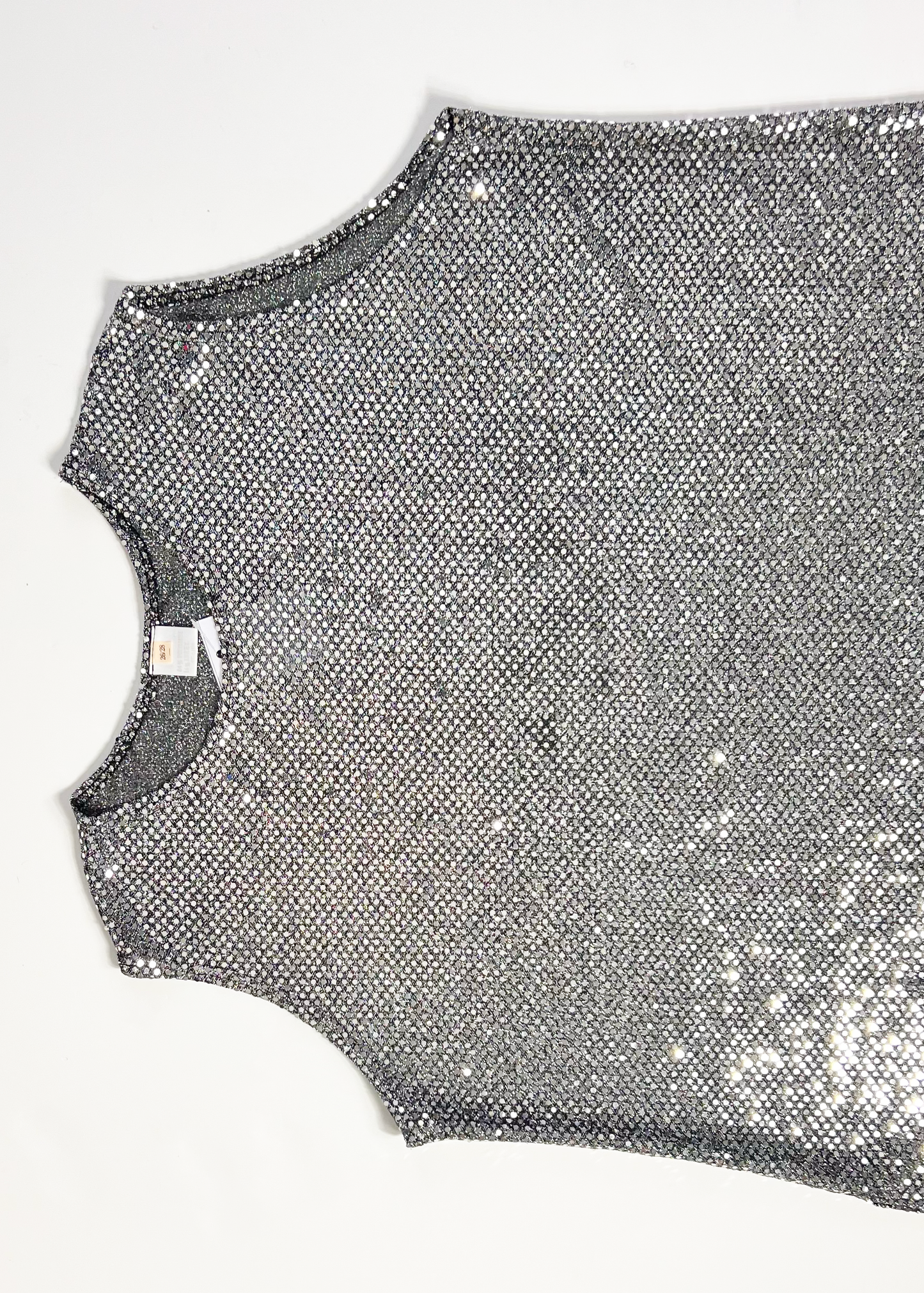 Silver Sequin Tank Top - XXX Large