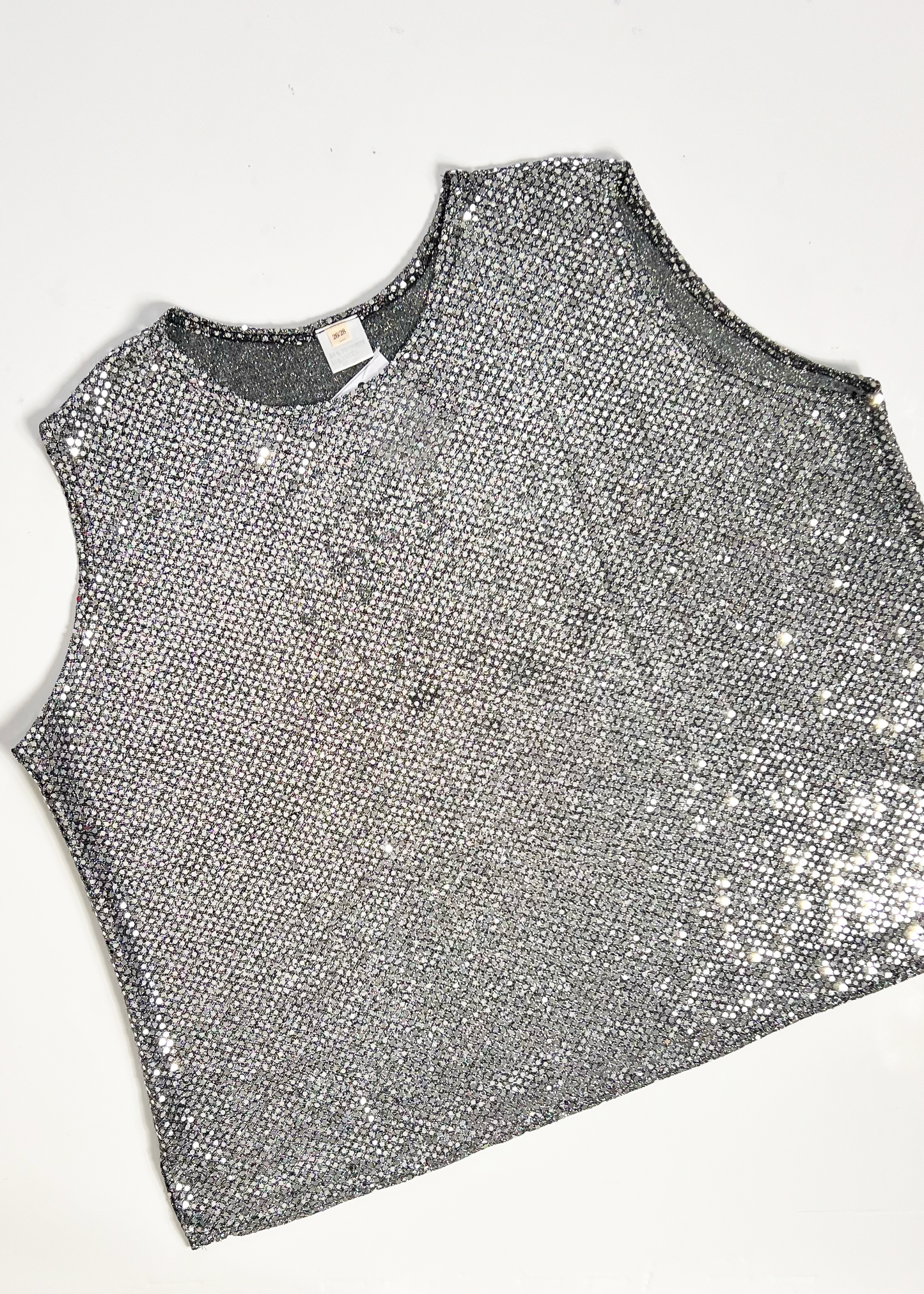 Silver Sequin Tank Top - XXX Large