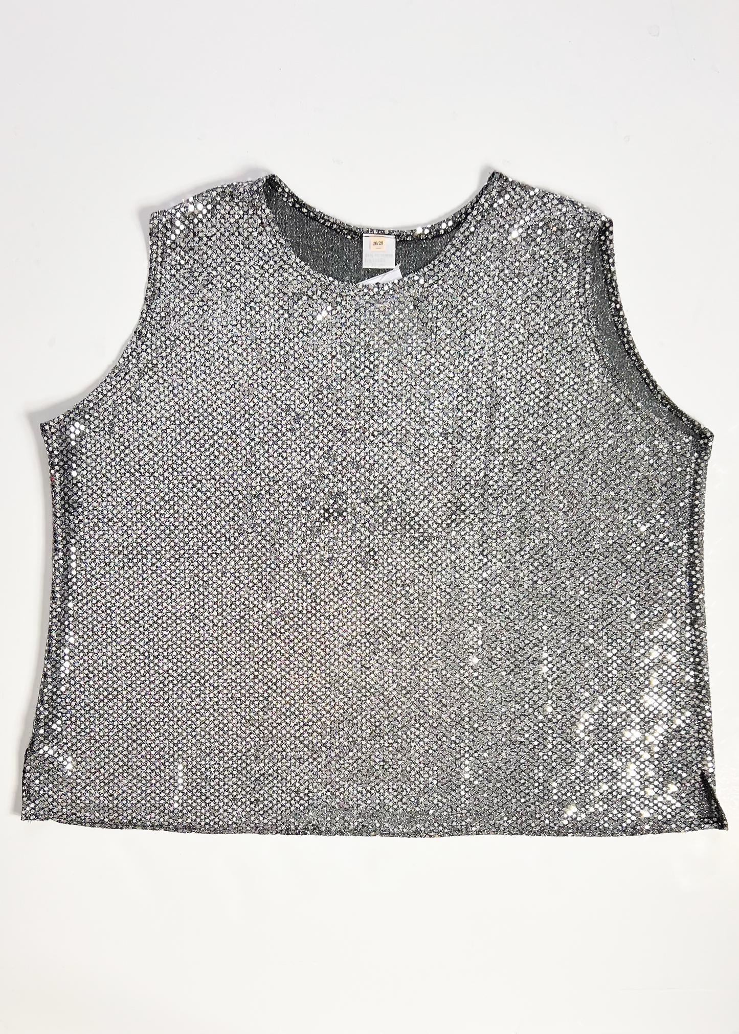 Silver Sequin Tank Top - XXX Large