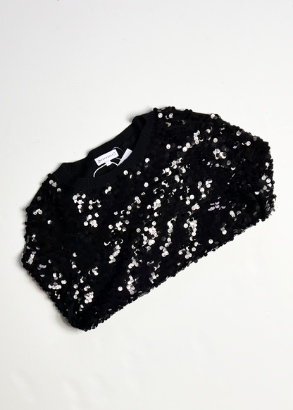 Warehouse Black Sequin Jumper - Small