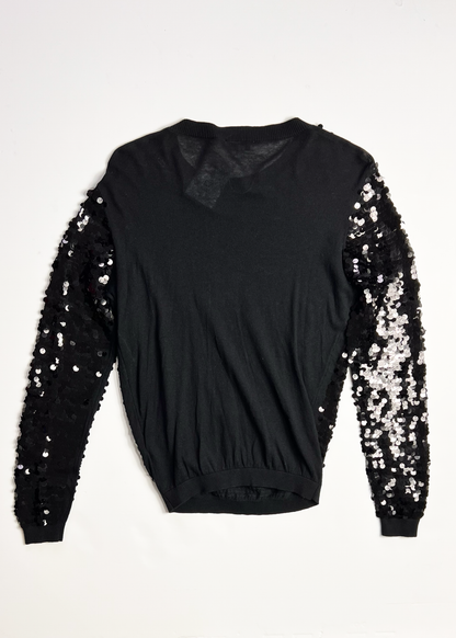 Warehouse Black Sequin Jumper - Small