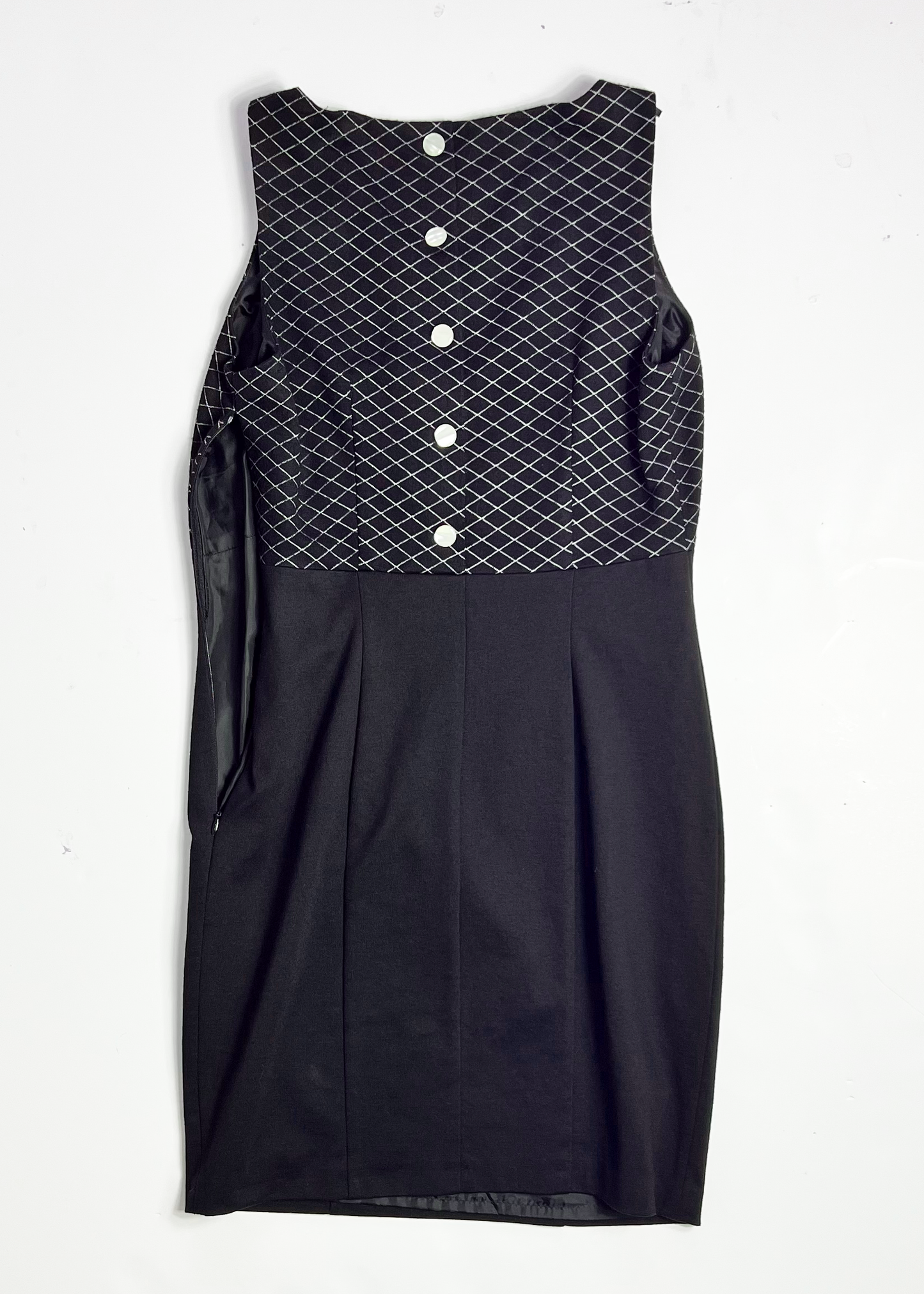 Y2K Ribbon Bow Black Mini Bodycon Dress - UK 6