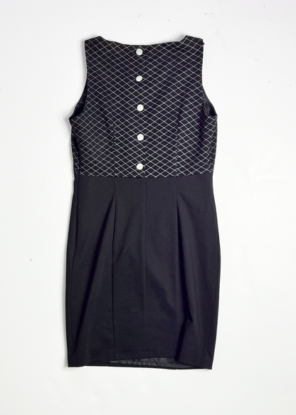 Y2K Ribbon Bow Black Mini Bodycon Dress - UK 6