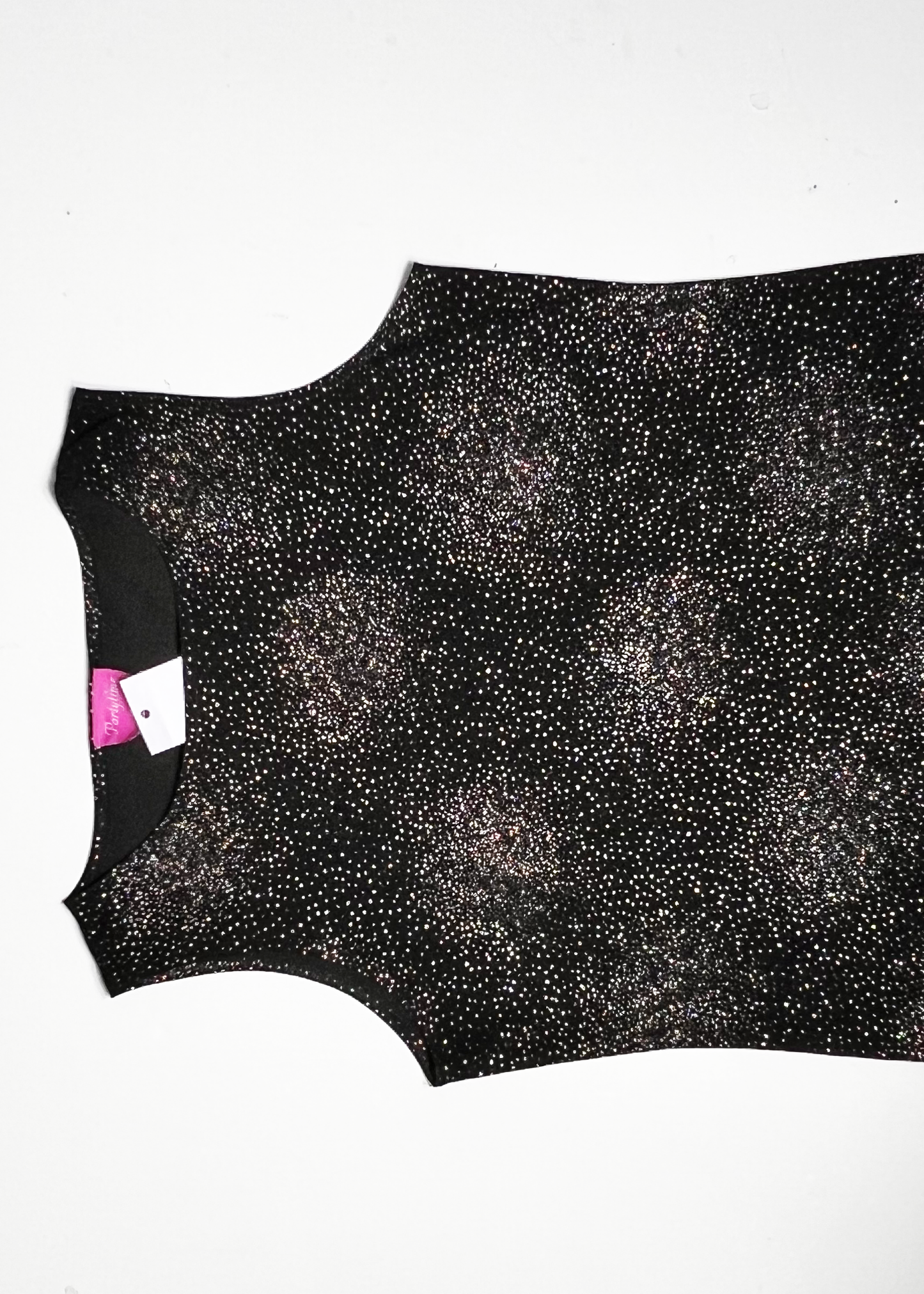 Black Y2K Sparkle Stoned Tank Top - UK 18-20
