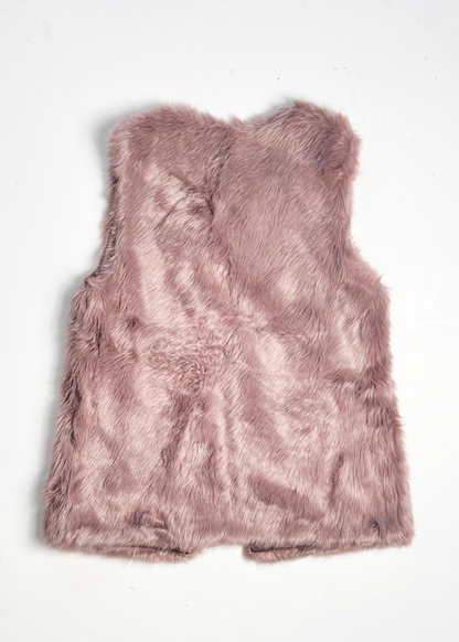 Oasis Faux Fur Pink Gilet - Medium