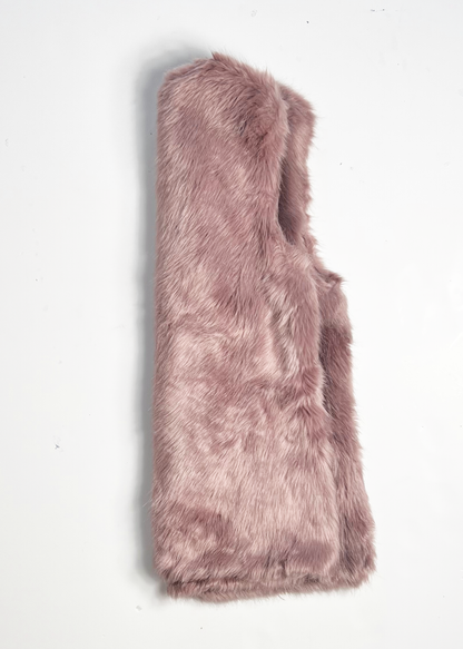 Oasis Faux Fur Pink Gilet - Medium