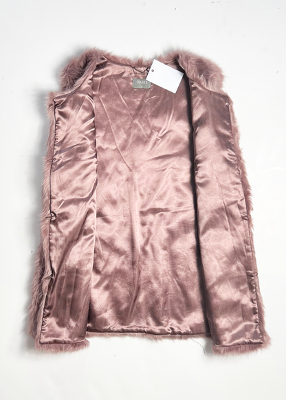 Oasis Faux Fur Pink Gilet - Medium