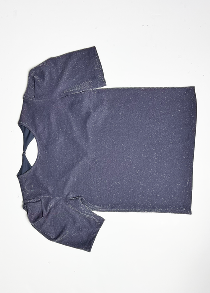 Short Sleeve Grey Sparkle Top - UK 10